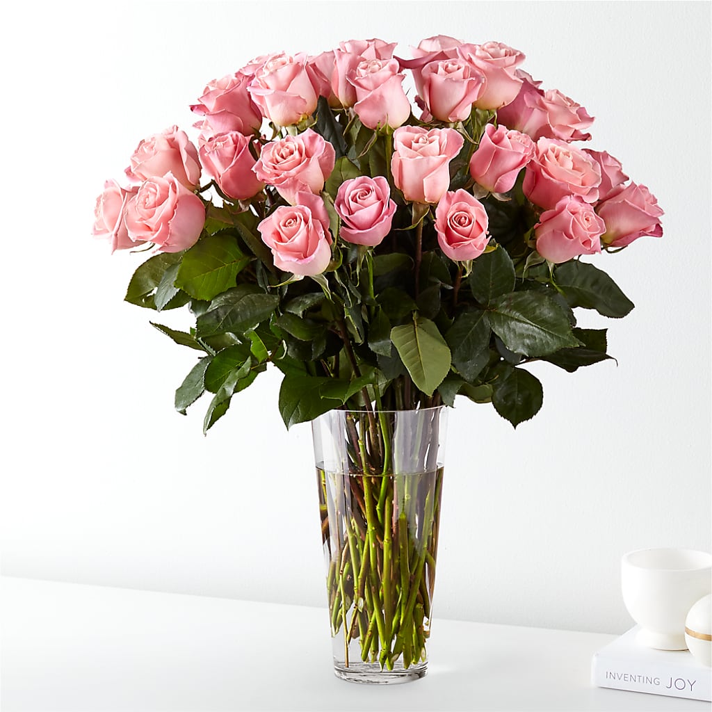 Long Stem Pink Rose Bouquet – BOWS PETALS 'N LACE, Livingston TN