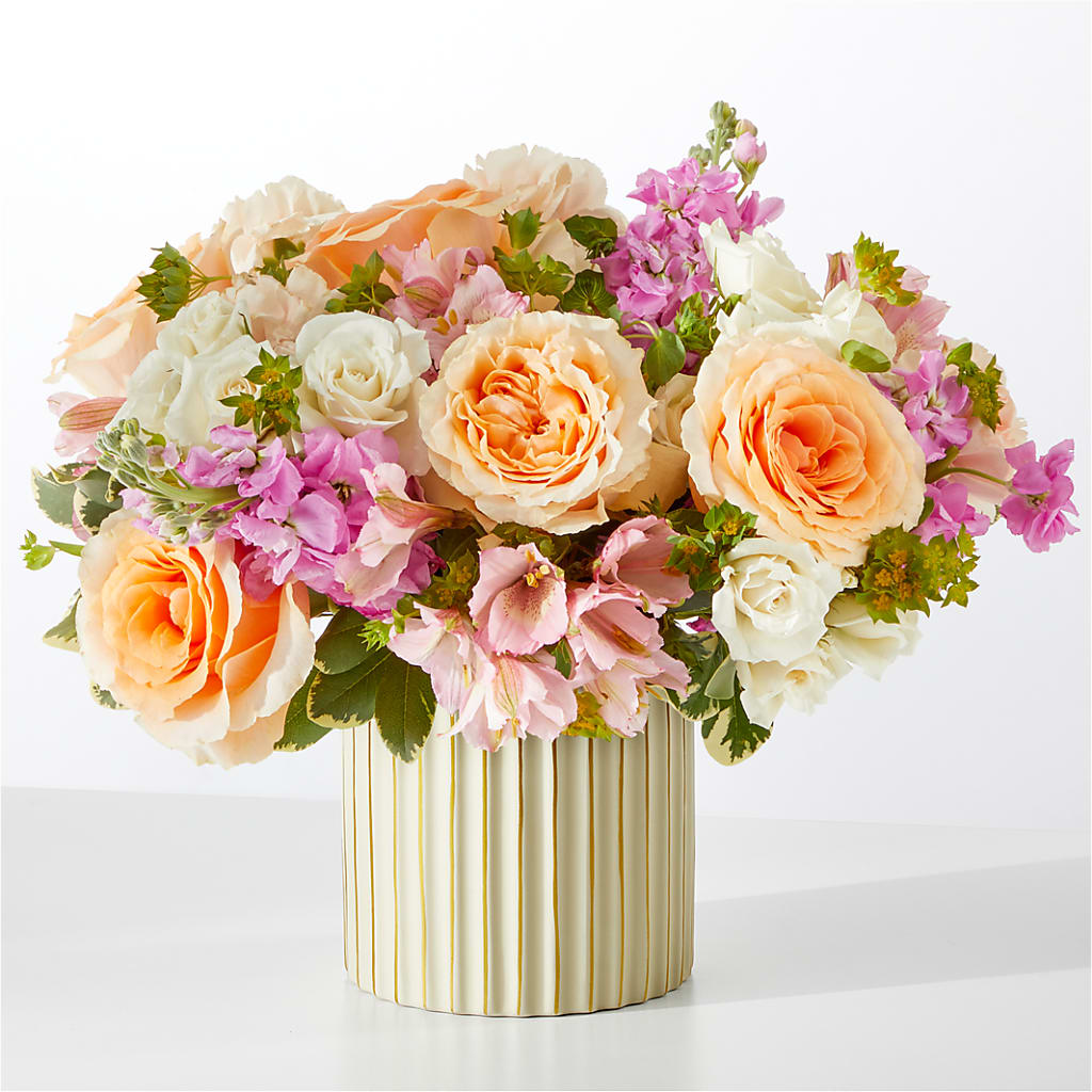 Paradise Bouquet with Ivory Vase – BOWS PETALS 'N LACE, Livingston TN