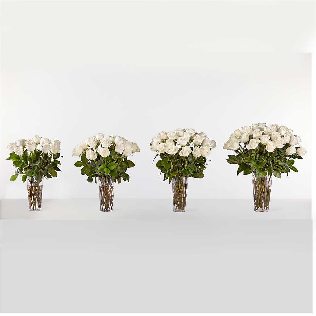 Long Stem White Rose Bouquet – BOWS PETALS 'N LACE, Livingston TN