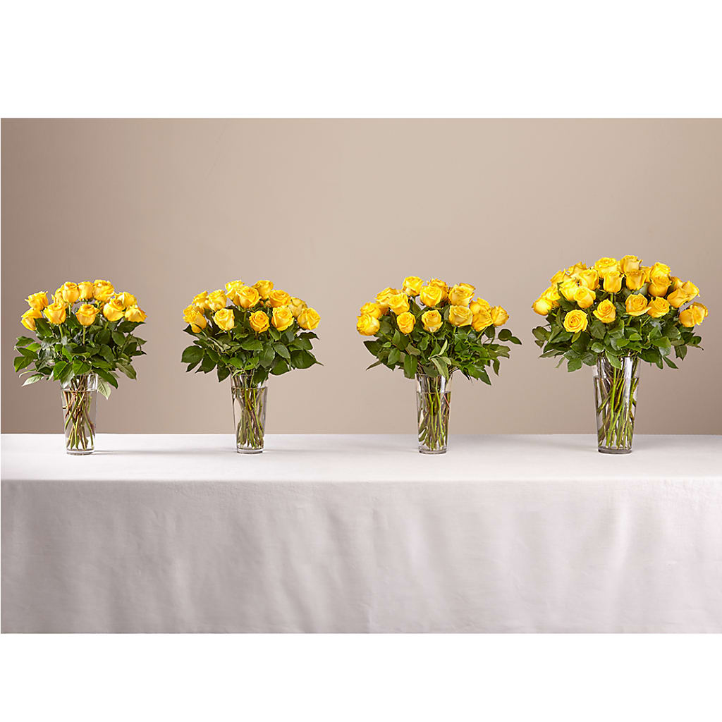 Long Stem Yellow Rose Bouquet – BOWS PETALS 'N LACE, Livingston TN