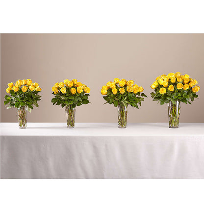 Long Stem Yellow Rose Bouquet – BOWS PETALS 'N LACE, Livingston TN
