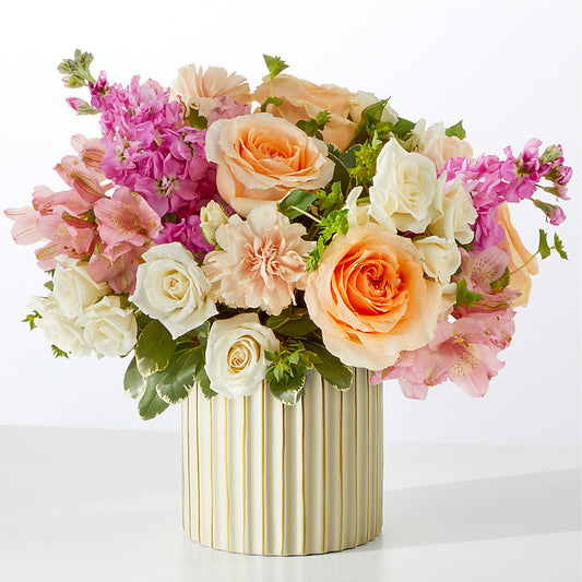Paradise Bouquet with Ivory Vase – BOWS PETALS 'N LACE, Livingston TN