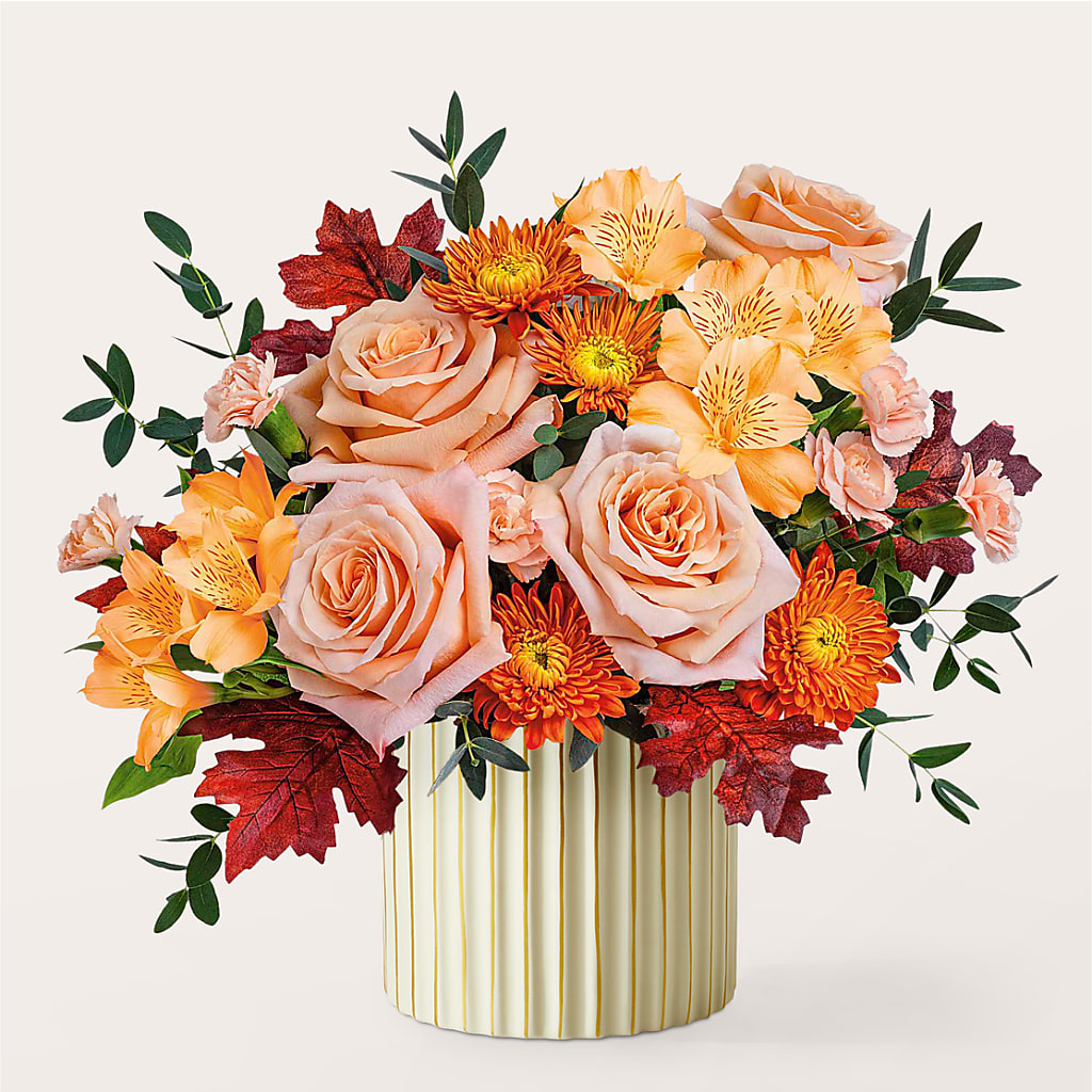 Spiced Latte Bouquet with Ivory Vase – BOWS PETALS 'N LACE, Livingston TN