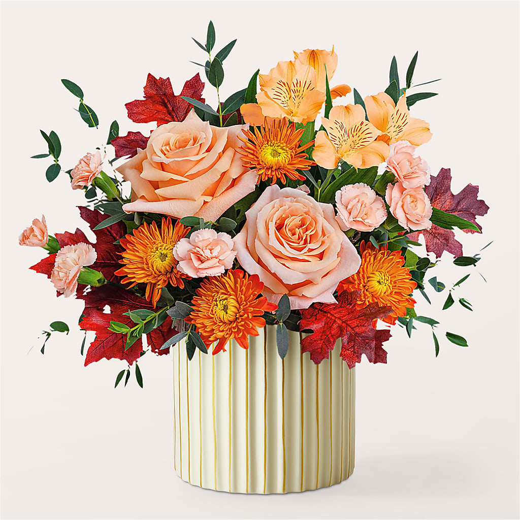 Spiced Latte Bouquet with Ivory Vase – BOWS PETALS 'N LACE, Livingston TN