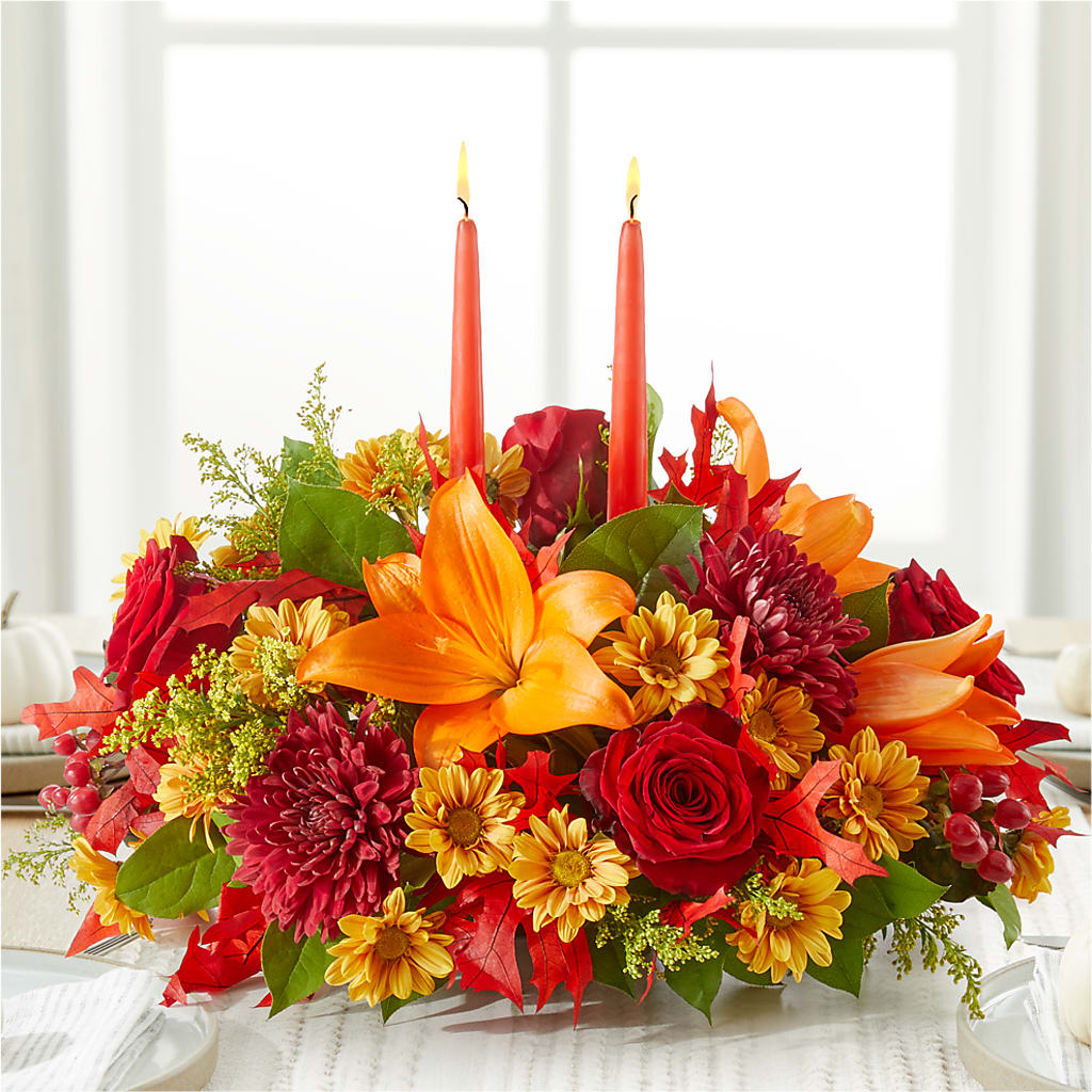Autumn's Embrace Centerpiece – BOWS PETALS 'N LACE, Livingston TN