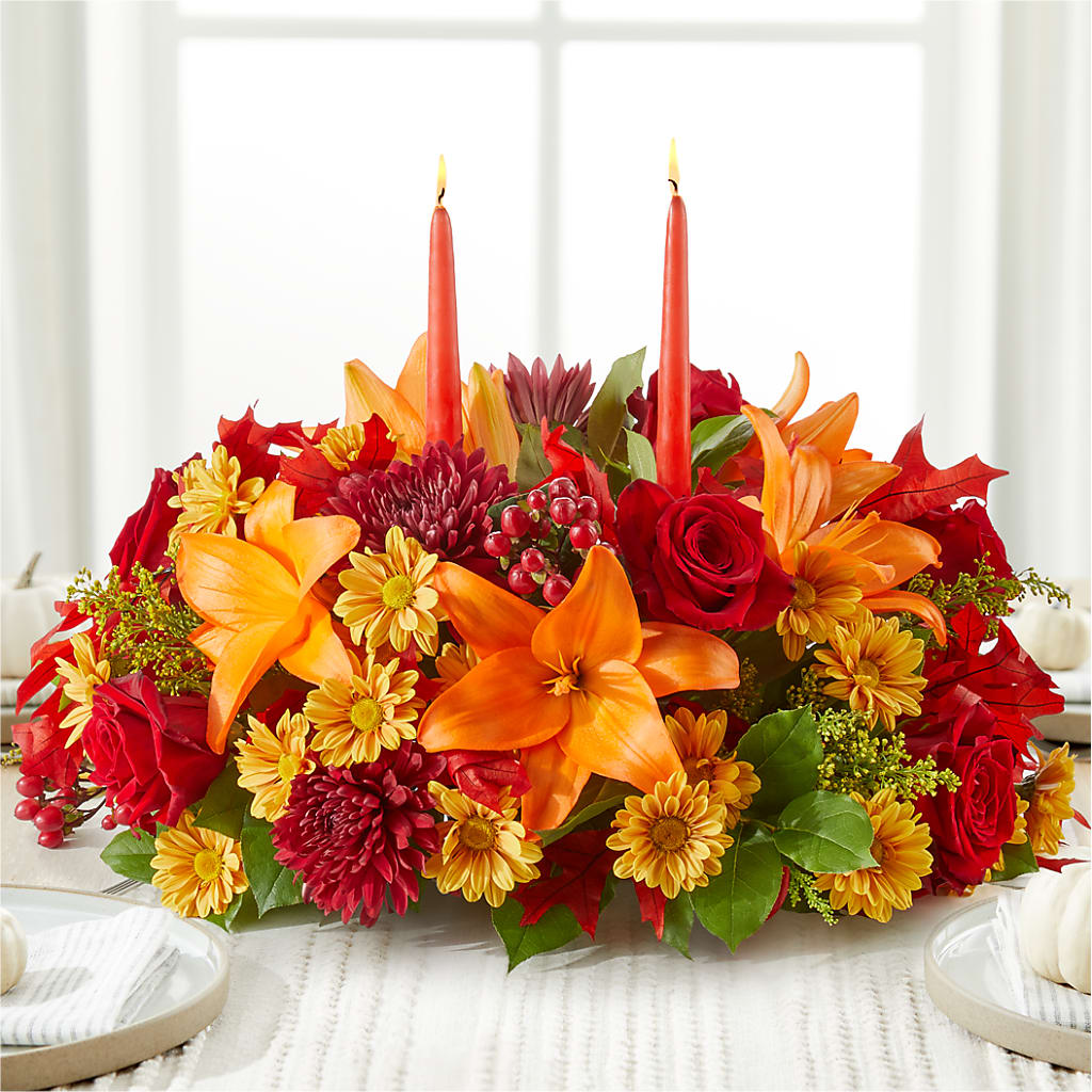 Autumn's Embrace Centerpiece – BOWS PETALS 'N LACE, Livingston TN